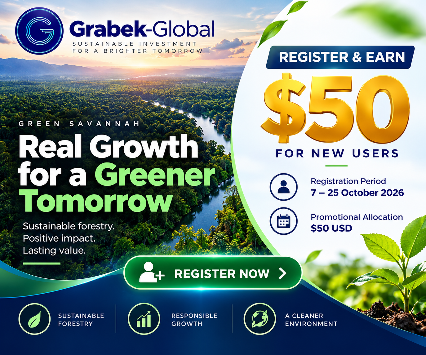 Grabek Global Expands Register & Earn Programme to $50 as Green Savannah Operations Report Continued Progress